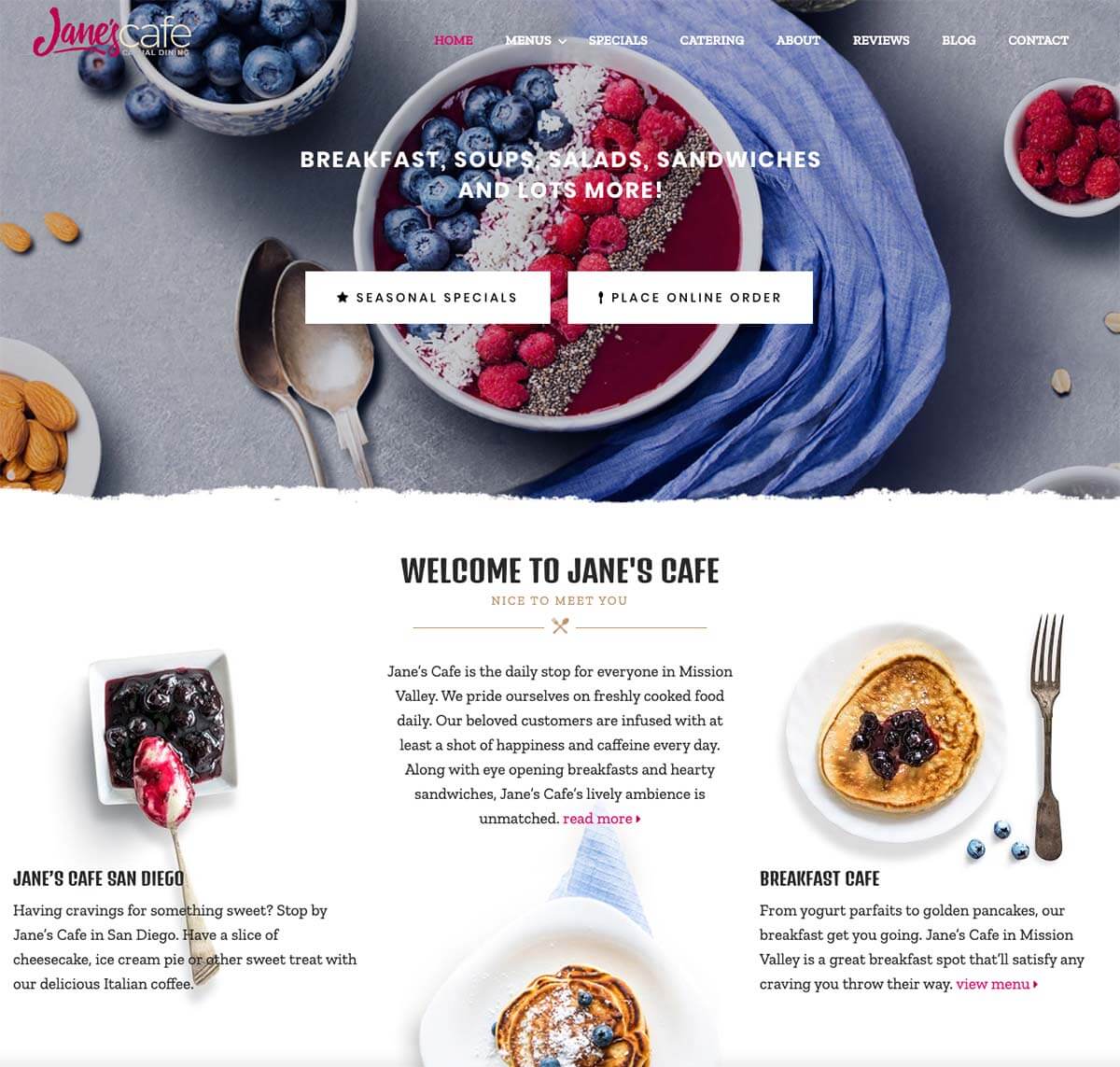 Cafe Restaurant Website Design San Diego