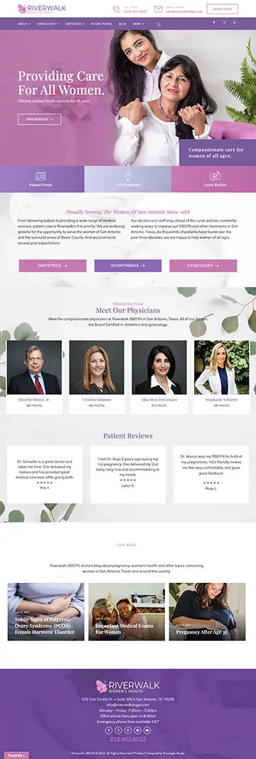 Women's Healthcare Website Design by Envisager Studio