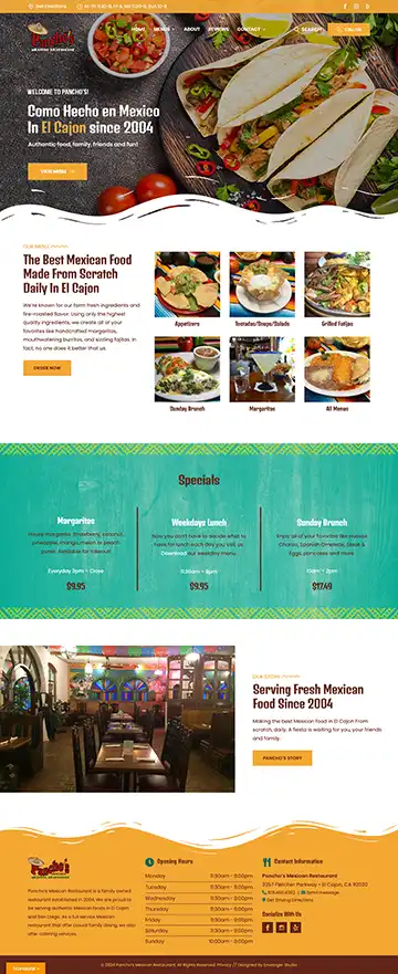 Mexican Restaurant Website Design by Envisager Studio