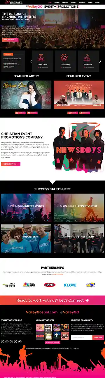 Events Planning Website Design by Envisager Studio